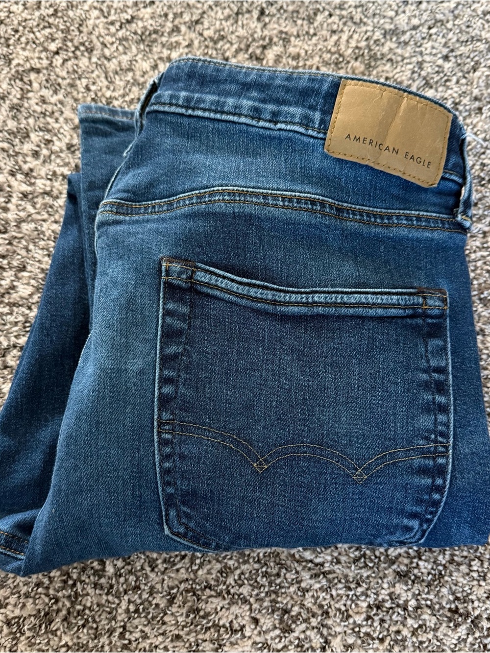 American Eagle Mens Jeans 33x32 Slim Straight AirFlex+ Stretch Medium Wash Denim